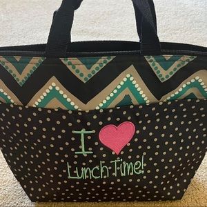 Thirty-One Thermal Lunch Tote in Dotty Chevron - Brand New